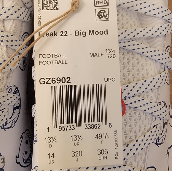 Adidas Freak 22 Big Mood Emoji DSG SM Football Cleats Blue White Men’s Size 14 - Picture 13 of 14